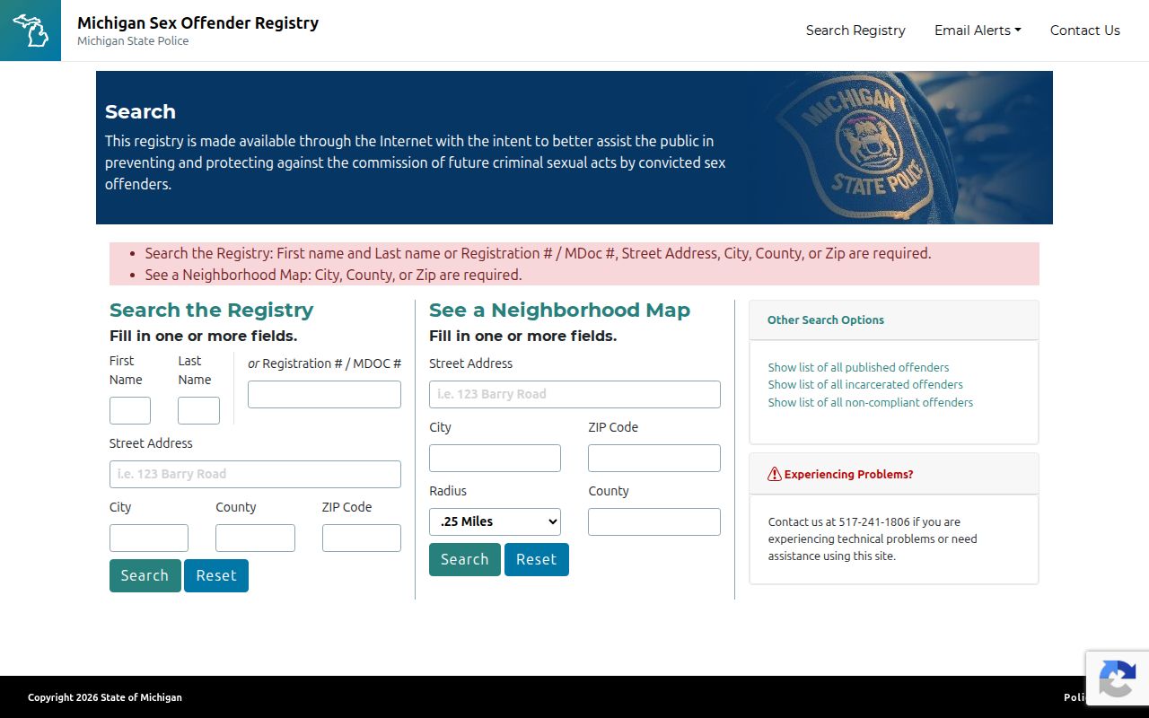 Roseville residents directory Michigan public registry search controls