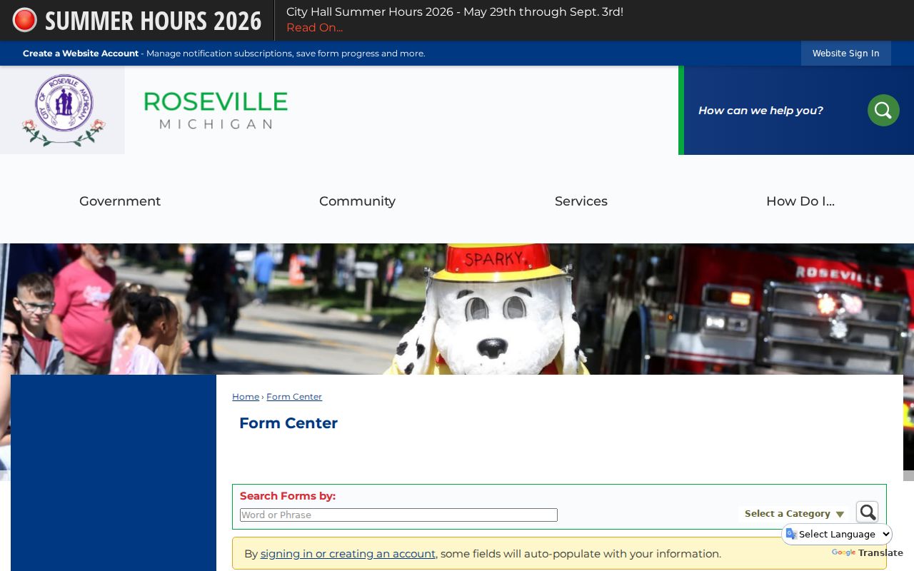 Roseville residents directory Freedom of Information request form